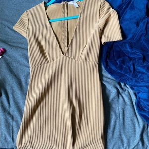 Bodycon plunge mini dress